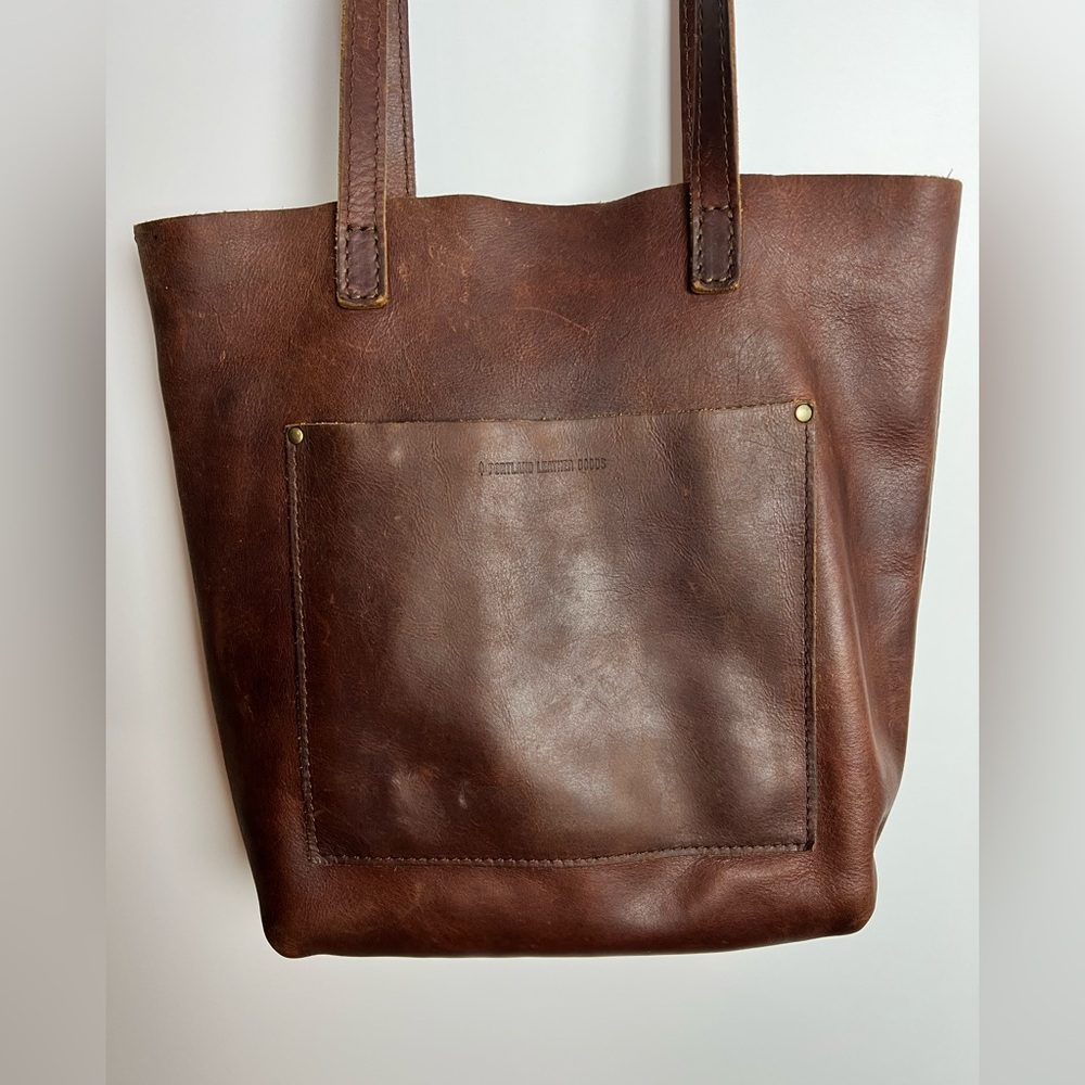 Portland Leather Goods  Dark Brown Leather Tote Bag - Picture 2 of 16